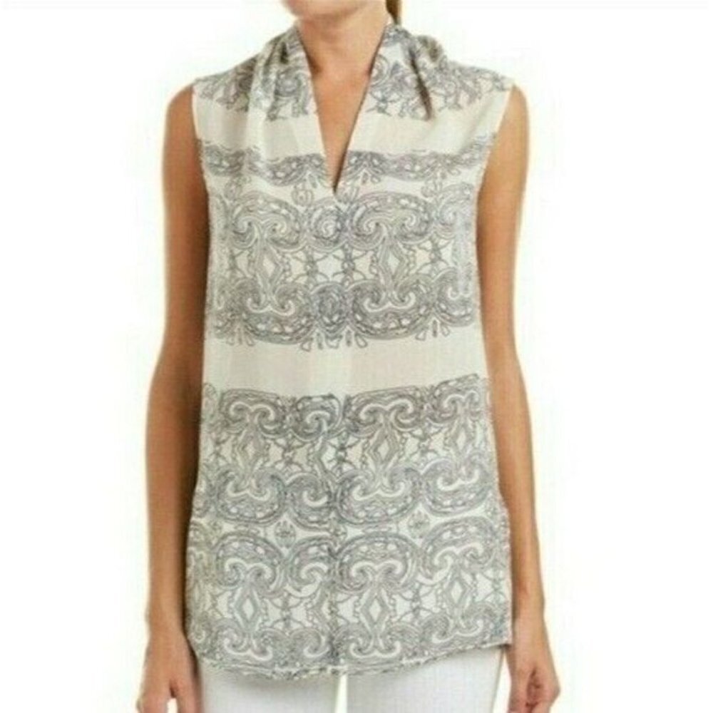 Cabi Scrollwork Scroll Print Tunic Blouse Top Ivo… - image 1